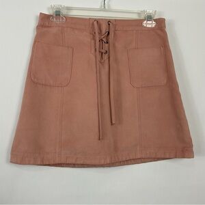 Hollister Lace Up Faux Suede Mini Skirt‎ Size 5